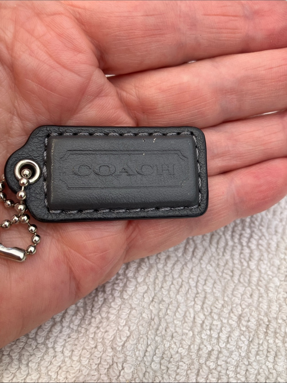 Coach Charcoal Gray 1-1/2” Hang Tag